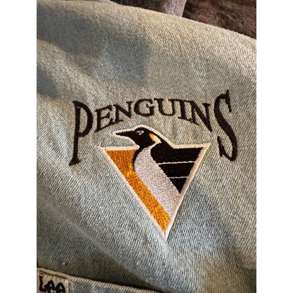 Vintage Lee Sport Chambray Denim Pittsburgh Penguins Shirt – Size Large (233) - Picture 6 of 7